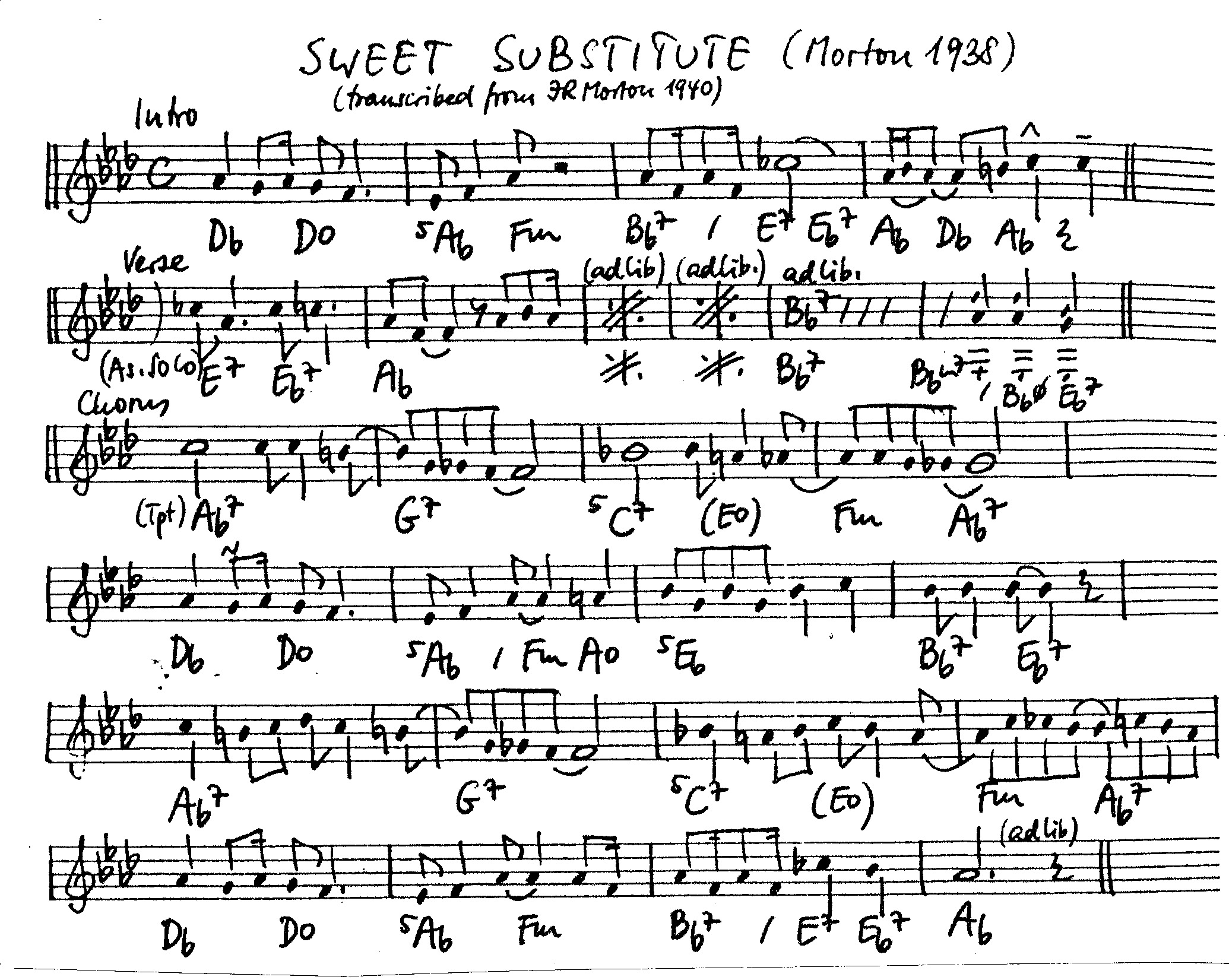 sweet substitute leadsheet – book us for your next 20s or gatsby event